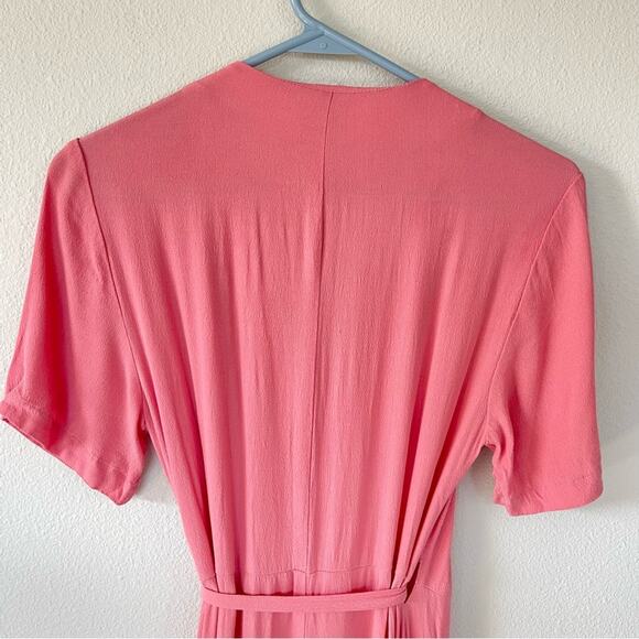 WAYF Pink Wrap Short Sleeve Midi Dress (Size XS) - Picture 7 of 9